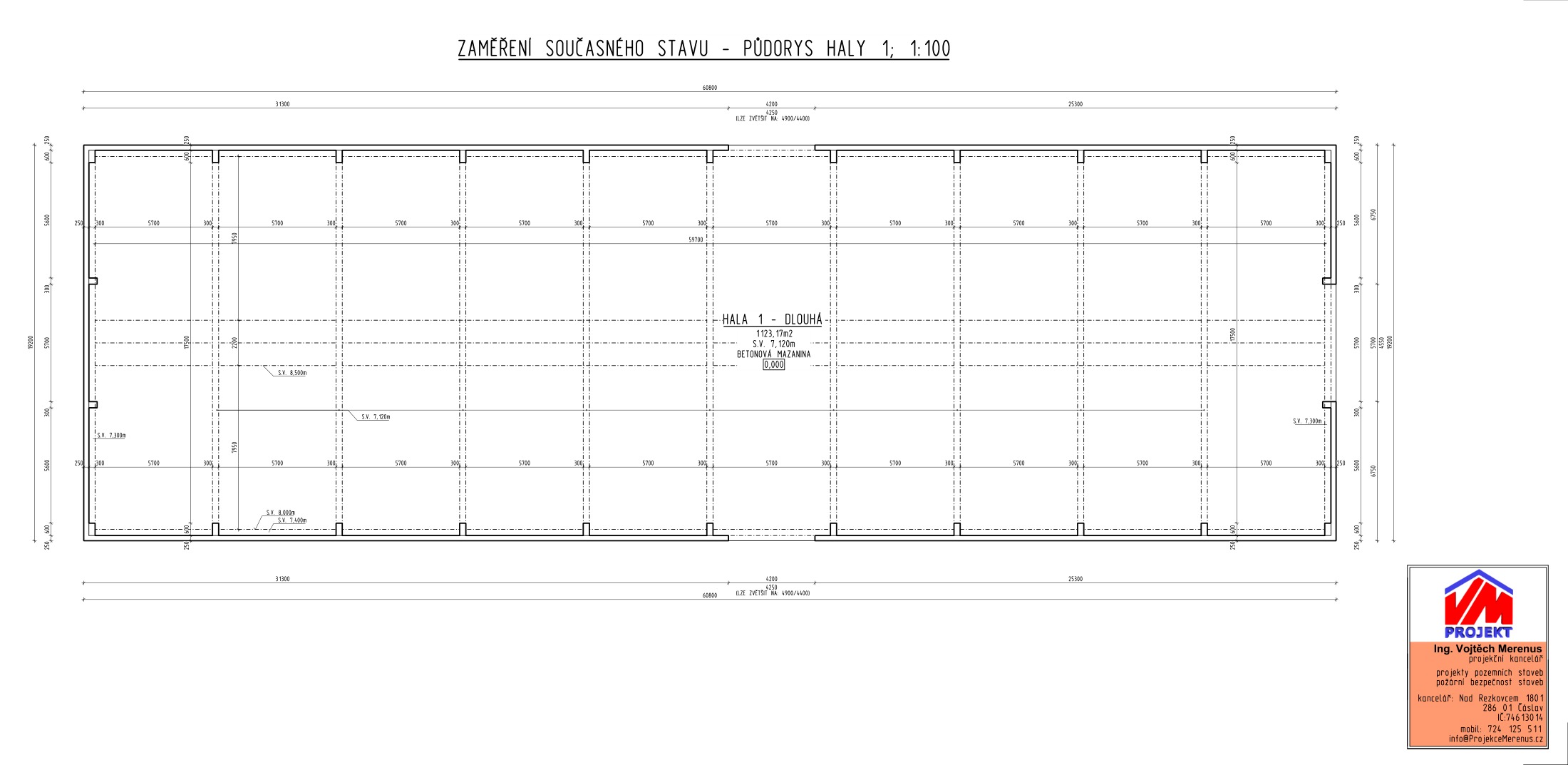 Hall 1 – floor plan (technical drawing)